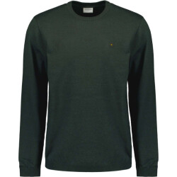 No Excess Pullover crewneck 2 coloured melang dark green