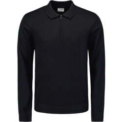 No Excess Pullover polo half zip black