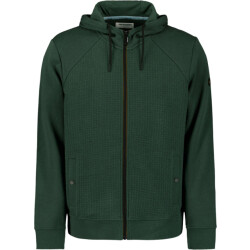 No Excess Sweater hooded full zipper double l dark green