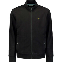 No Excess Sweater full zipper twill jacquard black