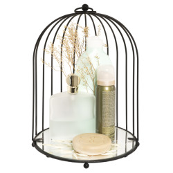 QUVIO Badkamer organizer metaal voor make-up of parfum halfopen vogelkooi