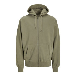 Jack & Jones Jjecharge faded sweat zip hood noos olijf