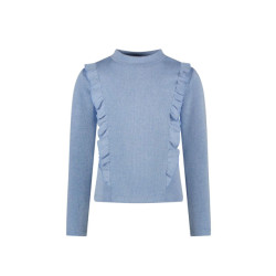 B.Nosy Meisjes shirt tirza met glitters lustre blue