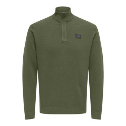 Only & Sons Onsjaxson life reg 12 half zip knit olijf