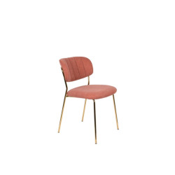 White Label Living Stoel jolien gold/pink