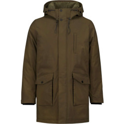 No Excess Jacket long fit hooded taupe