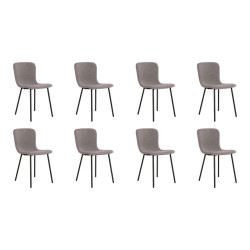 Lewis & Loft Eetkamerstoelen logan polyester staal - set van 8