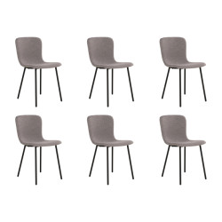 Lewis & Loft Eetkamerstoelen logan polyester staal - set van 6