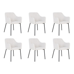 Lewis & Loft Te eetkamerstoel lima bouclé staal - set van 6