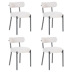 Lewis & Loft Eetkamerstoelen leanne bouclé staal - set van 4