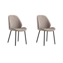 Lewis & Loft Eetkamerstoelen lola polyester staal grijs set van 2