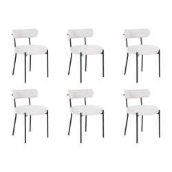 Lewis & Loft Eetkamerstoelen leanne bouclé staal - set van 6