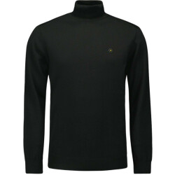 No Excess Pullover rollneck 2 coloured melang black