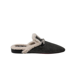 Christian Louboutin Woolito swing flat nappa and shearling loafers