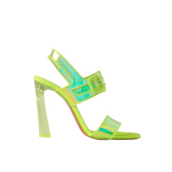 Christian Louboutin Loubi duniss 100 neon fluoro yellow strappy high heels