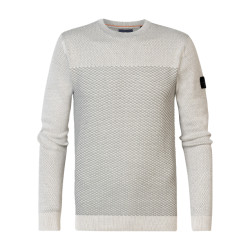 Petrol Industries men knitwear round neck basic m-3040-kwr212 0009 antique white