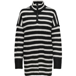 Only Onlalfrida l/s half-zip cc knt black/tofu