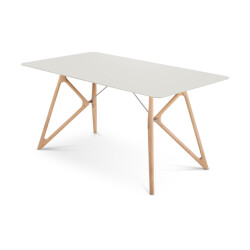 Gazzda Tink table houten eettafel whitewash met linoleum tafelblad mushroom 160 x 90 cm