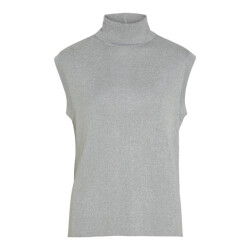 Vila Vixandra highneck sl glitter knit zilverkleurig