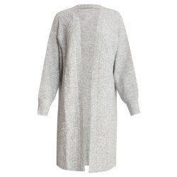 Smashed Lemon 24630 grijze oversized open cardigan met vlechtstructuur