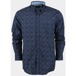 Bos Bright Blue R.b. boston casual hemd lange mouw regular fit cotton 427670/303