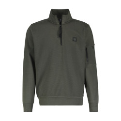 Lerros Sweater half zip olijf