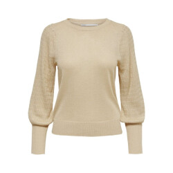 Vila Vituli ls v-neck gliter knit topp zand