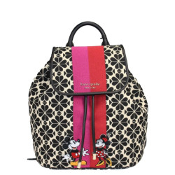 Kate Spade Disney 100 sinch medium spade flower jacquard canvas flap rugzak