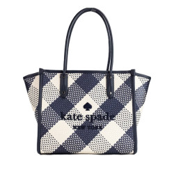 Kate Spade Ella gingham blazer blauw oversized schoudertas