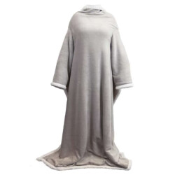 Unique Living plaid lars met mouwen chateau grey -140x180cm