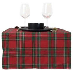 Unique Living tafelloper xmas tartan red 45x150cm