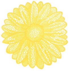 Unique Living placemat flower 38cm Ø yellow