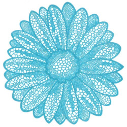Unique Living placemat flower 38cm Ø light blue