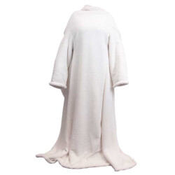Unique Living plaid lars met mouwen dove white -140x180cm