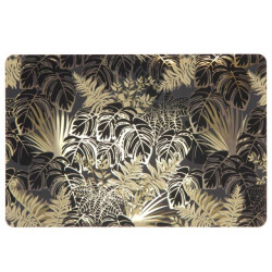 Unique Living placemat leaves 28,5x43,5cm dessin 1 black