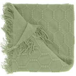 Unique Living plaid fee tea green 127x152cm
