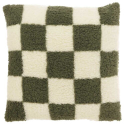 Unique Living sierkussen check winter green -53x53cm