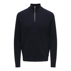 Only & Sons Onsphil reg 12 struc half zip knit navy