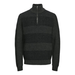 Jack & Jones Jjhugo knit half zip antraciet