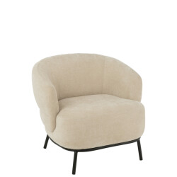 J-Line loungestoel mars populierenhout/schuim 84x82x76cm