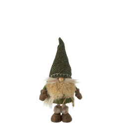 J-Line kabouter gebreid textiel groen large 26x16x60cm
