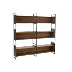 J-Line rek gerecycleerd hout/metaal zwart/ large 200x40x200cm