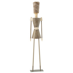 J-Line soldaat bont hoed metaal large 13.5x7x72cm