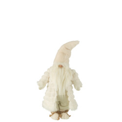 J-Line kabouter gewatteerde jas textiel creme/bruin small 25x18x64cm