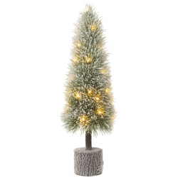 J-Line kerstboom b+led kunststof sneeuw large 20x20x75cm