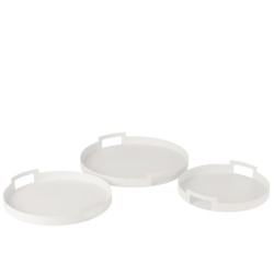 J-Line set van 3 plateau rond metaal 45x45x6.5cm