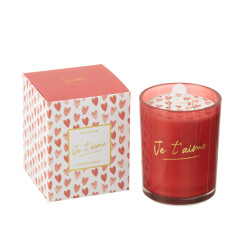 J-Line geurkaars je t'aime large-70 uren 10.5x10.5x13.5cm