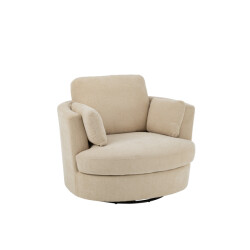 J-Line loungestoel swiv populierenhout/schuime 109x100x89cm
