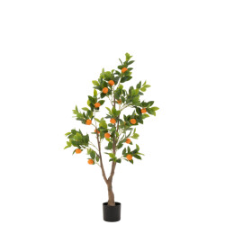 J-Line sinaasappelboom in pot kunststof oranje/ large 60x48x130cm
