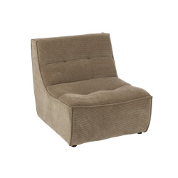 J-Line fauteuil grid populierenhout/schuim donker taupe 83x97x83cm